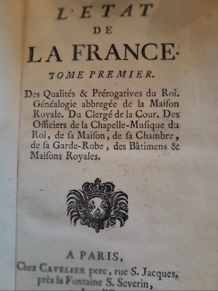 Livres Anciens l'état De La France -photo-4