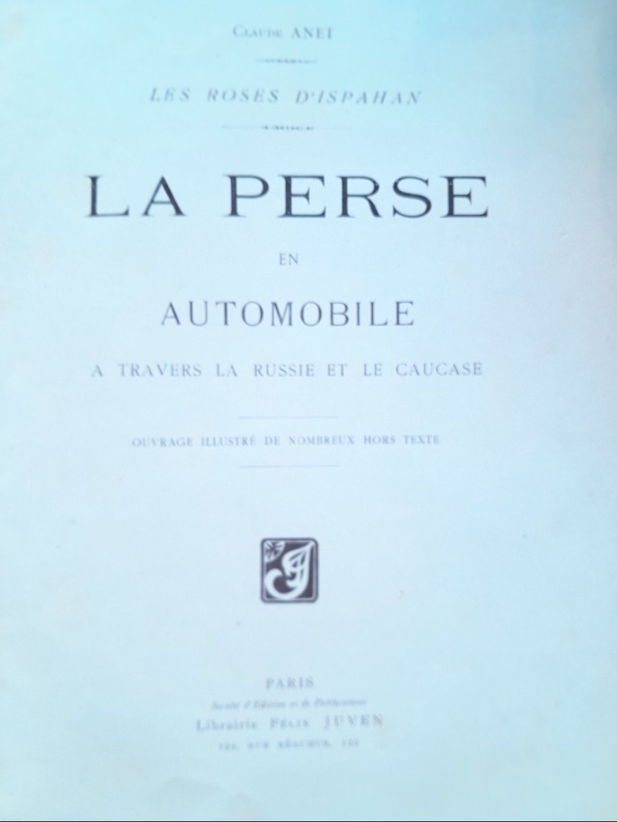 Old Book Claude Anet Persia In Automobile Through -photo-2