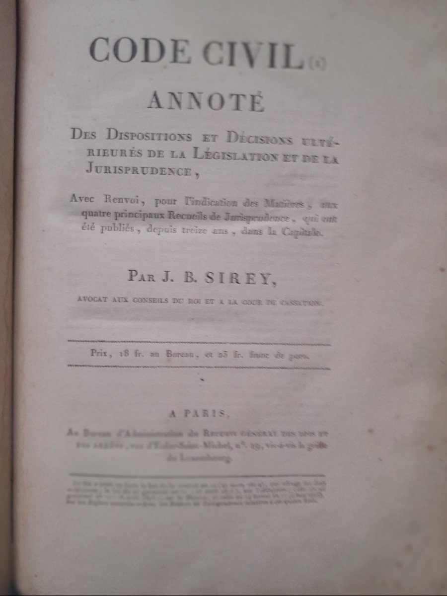 Livre Ancien J. B. Sirey  Ode Annoté -photo-3