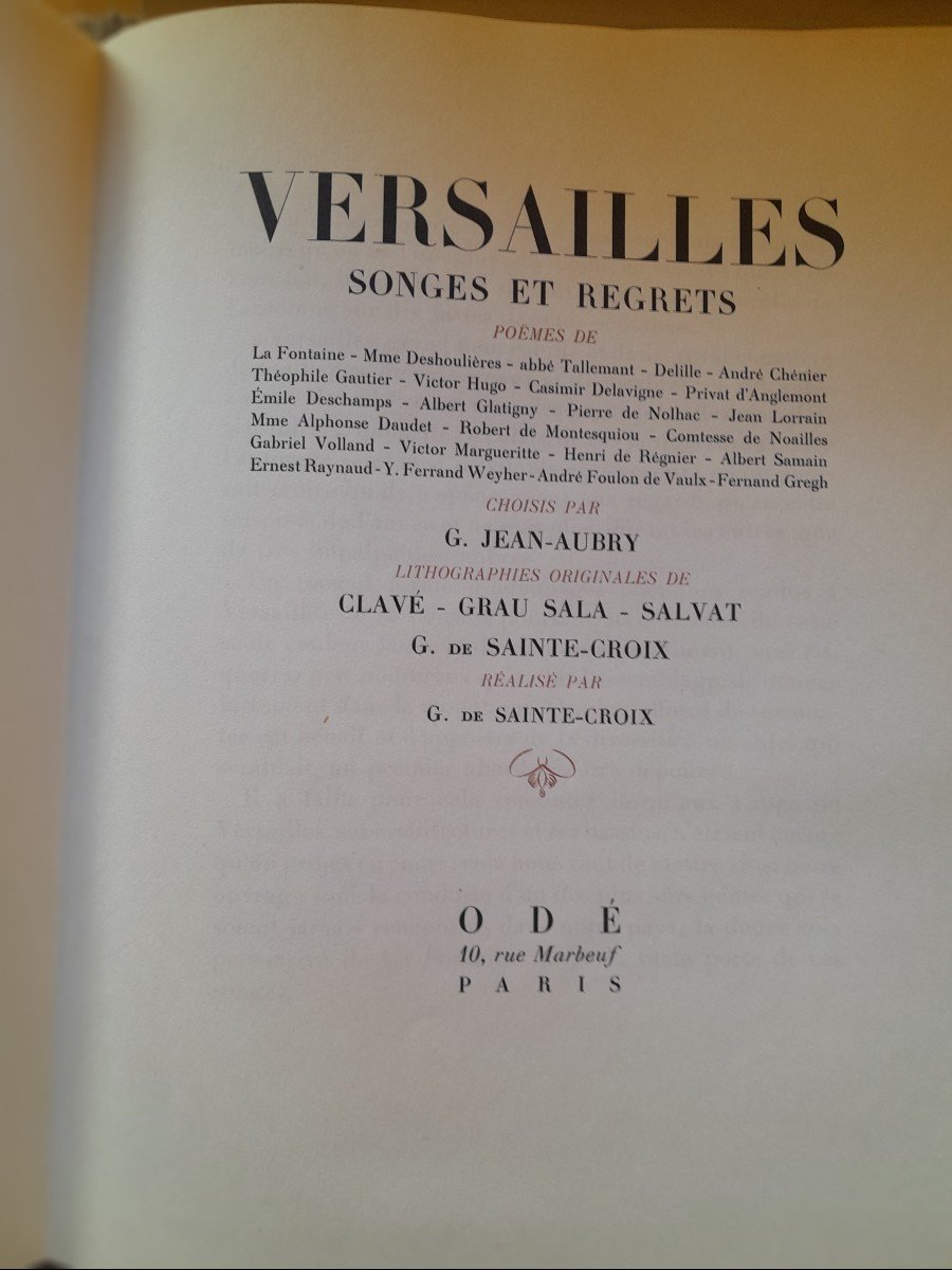 Livre Ancien  Versailles Songes Et Regrets -photo-2