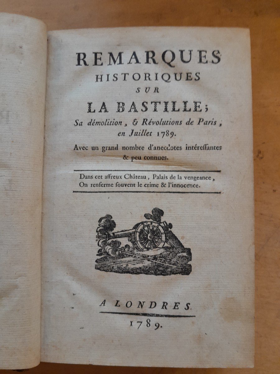 Livre Ancien Remarques Historiques Sur La Bastille-photo-3