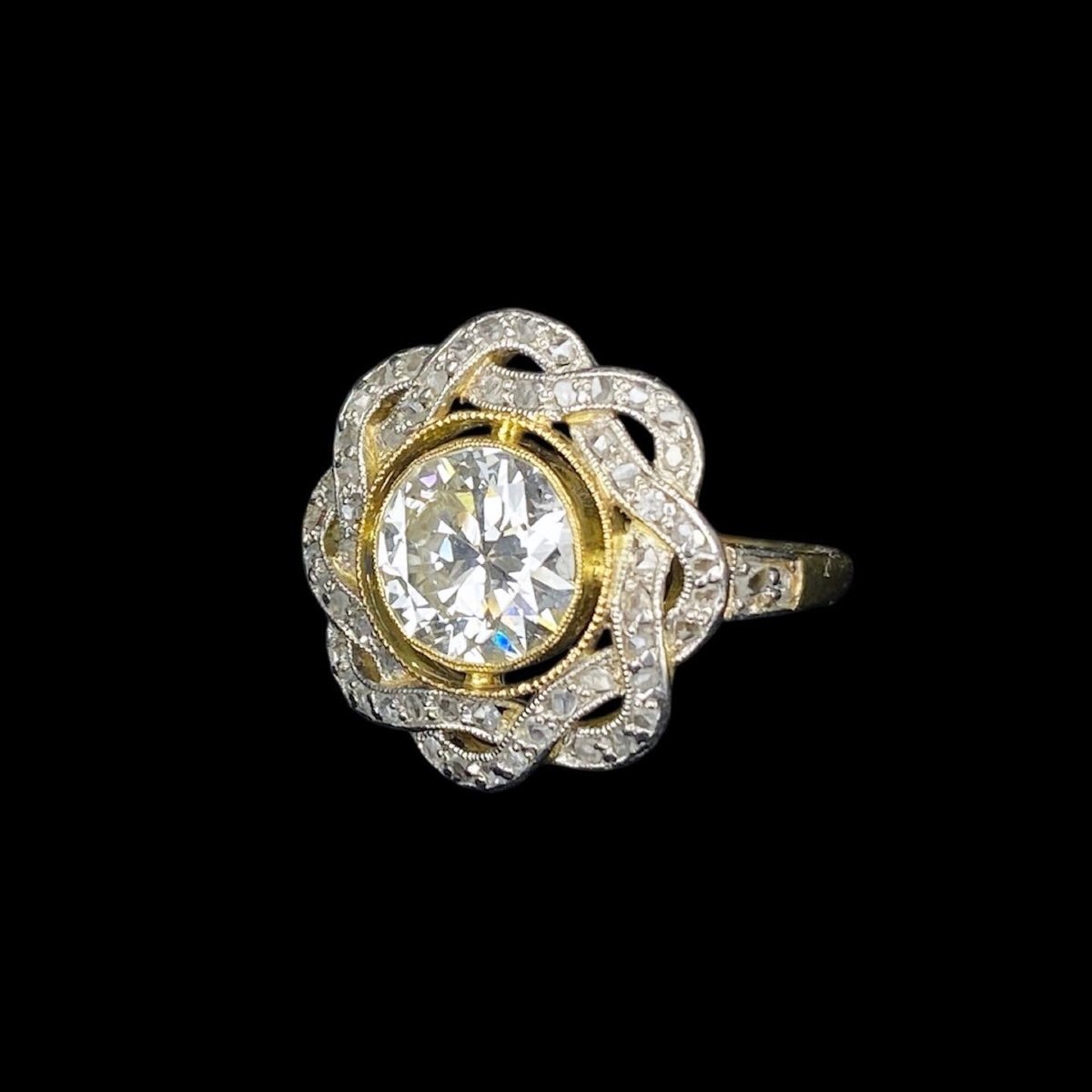 Antique Belle Epoque Ring, Gold And Diamonds-photo-3