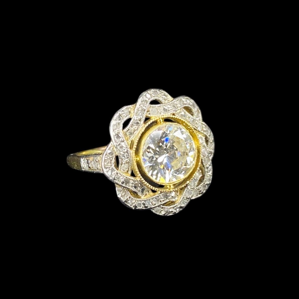 Antique Belle Epoque Ring, Gold And Diamonds-photo-4