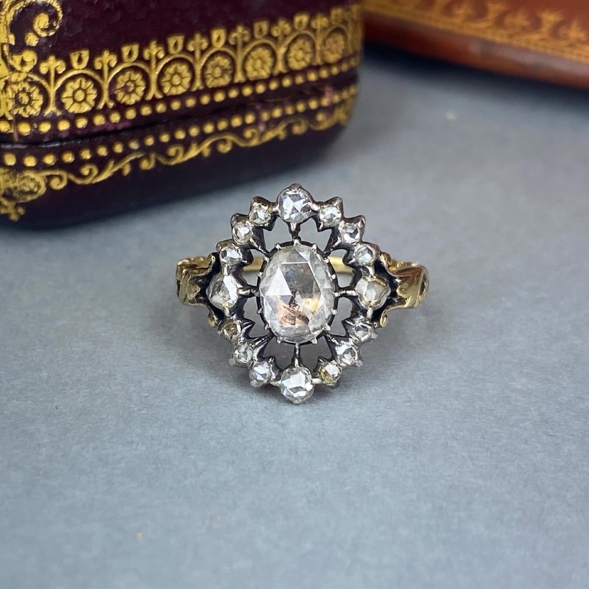 Antique Gold, Silver And Diamond Ring-photo-2