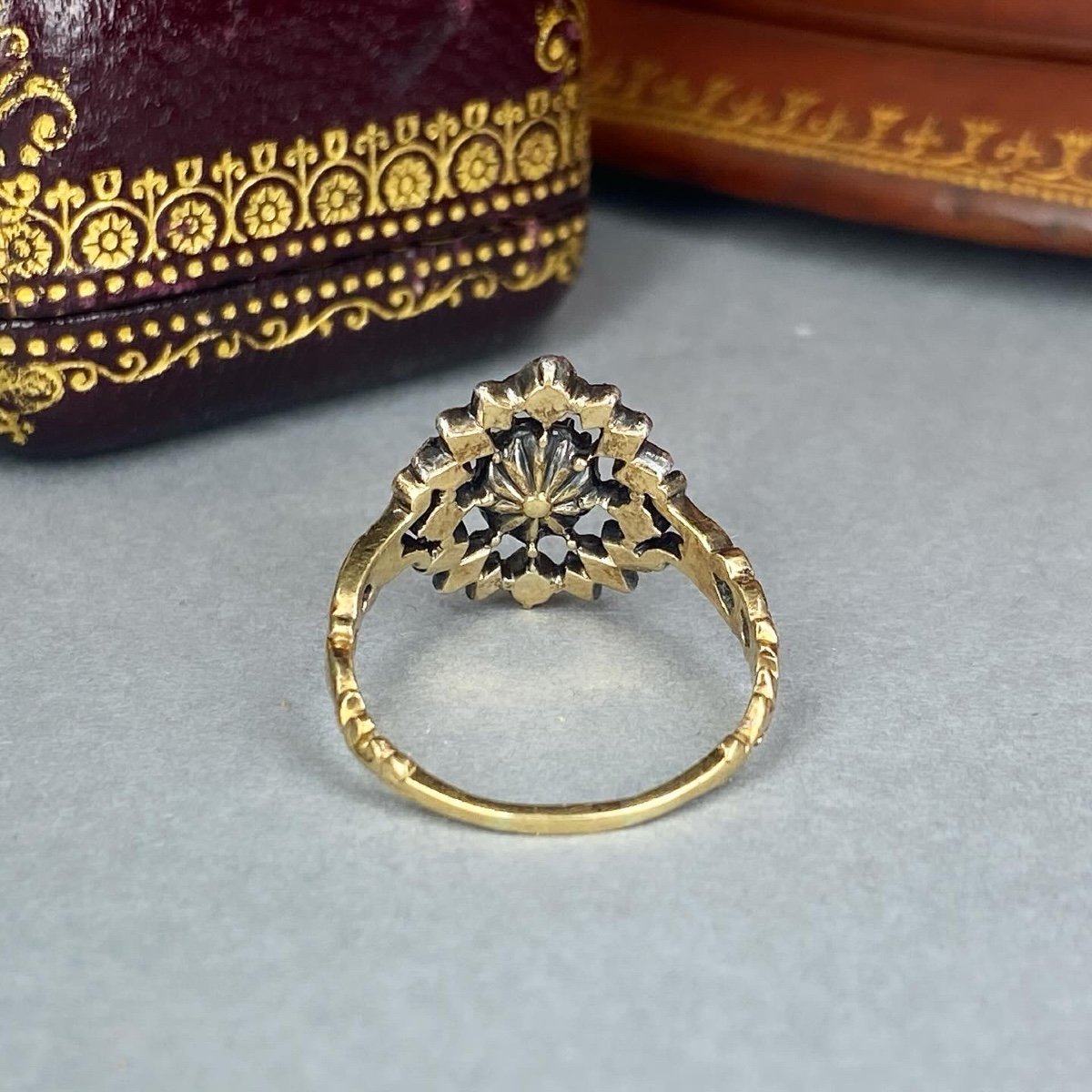 Antique Gold, Silver And Diamond Ring-photo-4