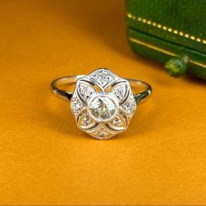 Art Deco Platinum And Diamond Ring