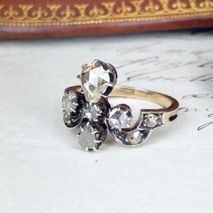 Bague "duchesse" Ancienne En Or, Argent Et Diamants