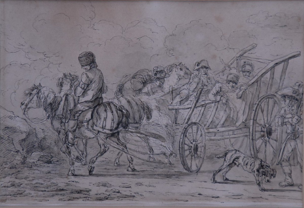 Military Convoy, Ink, Eighteenth Century-photo-2