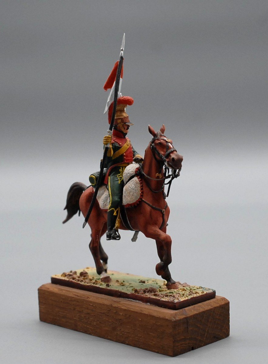 Soldat Plomb, Figurine d'Art Peinture Fine Chevau-léger Lancier 6ème Rgt. 1811 Cie. d'élite-photo-4