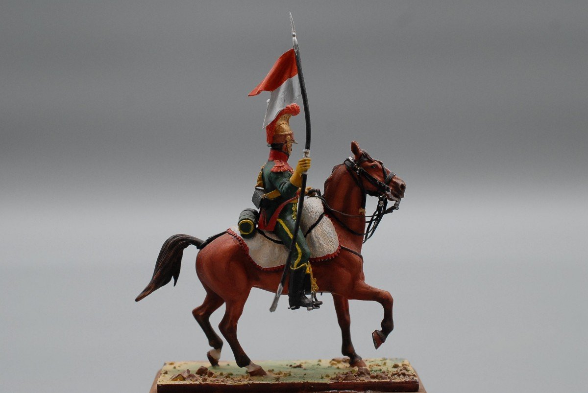 Soldat Plomb, Figurine d'Art Peinture Fine Chevau-léger Lancier 6ème Rgt. 1811 Cie. d'élite-photo-1