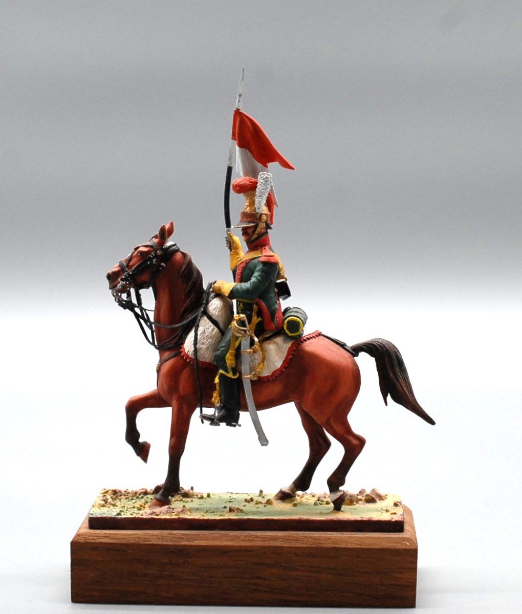 Soldat Plomb, Figurine d'Art Peinture Fine Chevau-léger Lancier 6ème Rgt. 1811 Cie. d'élite