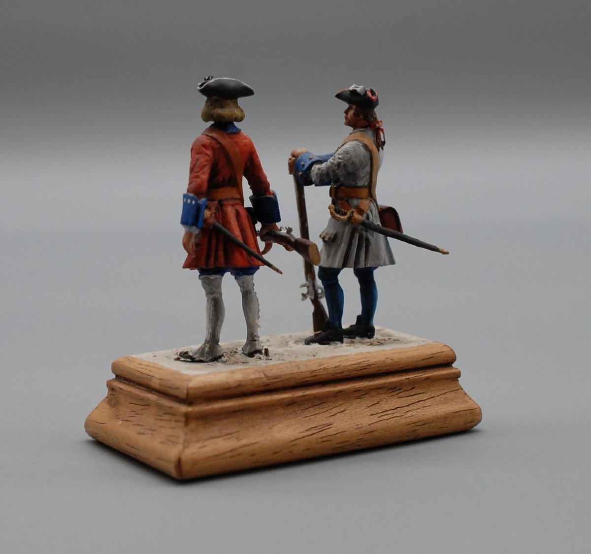 Lead Soldiers Art Figurines Canada 1740 Cie Franche Marine Karrer Regiment, Diorama 54 Mm-photo-3