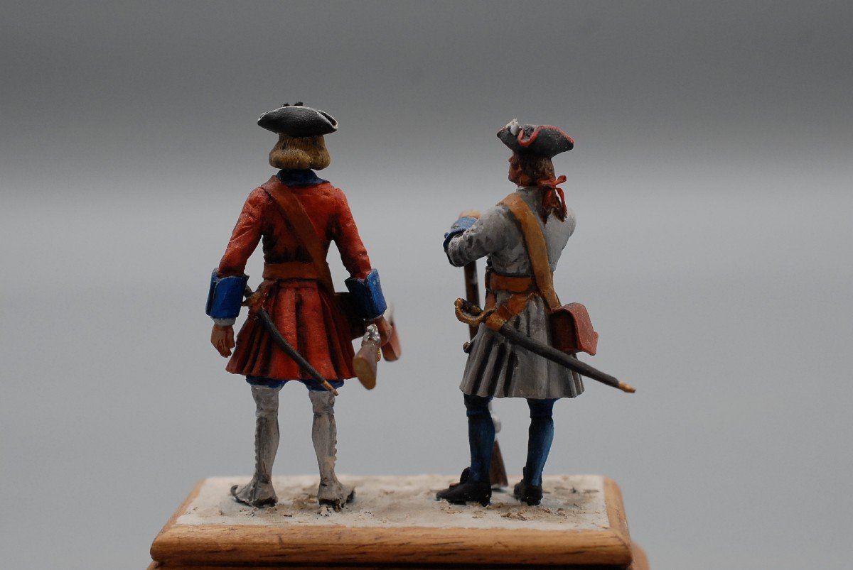 Lead Soldiers Art Figurines Canada 1740 Cie Franche Marine Karrer Regiment, Diorama 54 Mm-photo-4