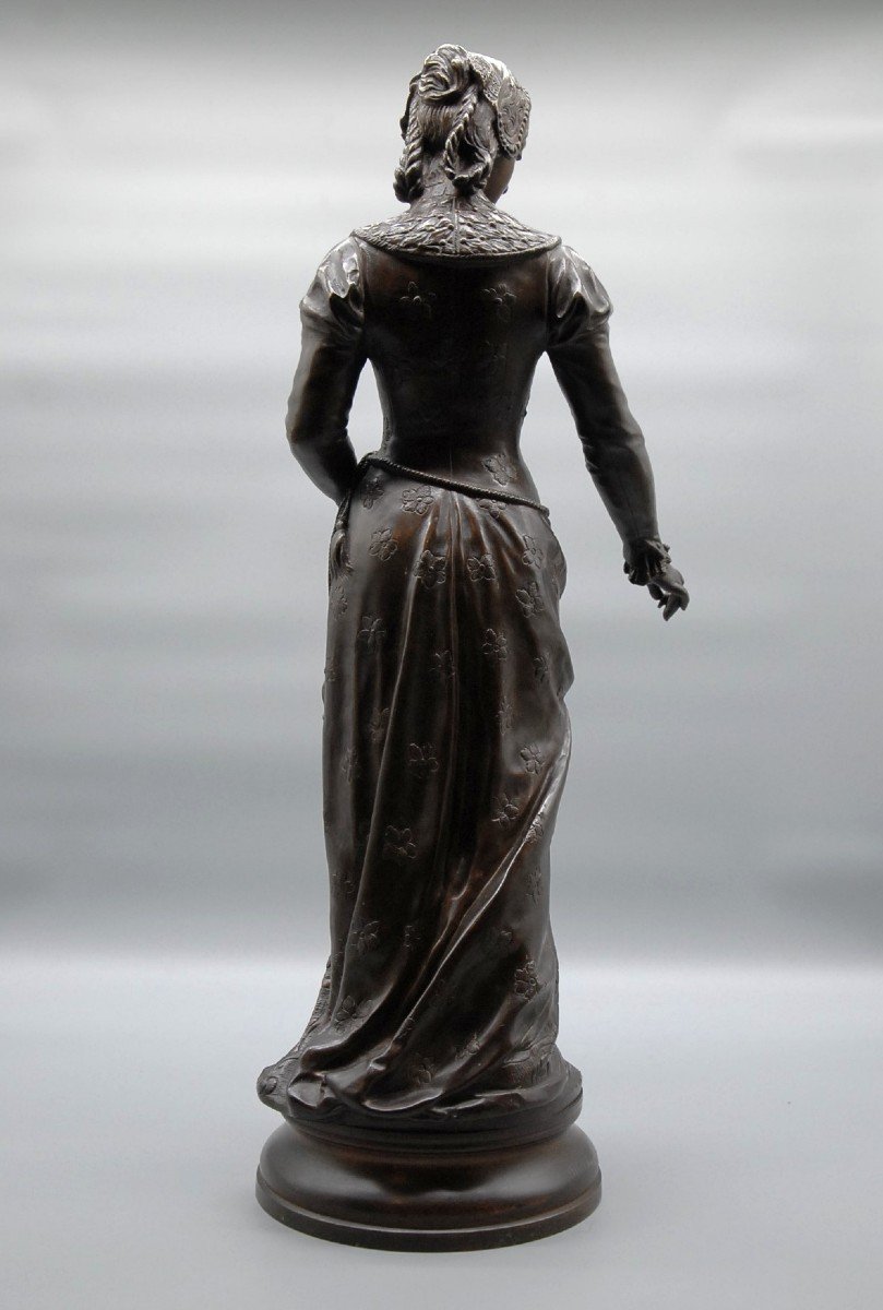 "the Offering" Bronze Woman By Adrien Etienne Gaudez (1845 - 1902) Height 63 Cm, 19th Century-photo-2