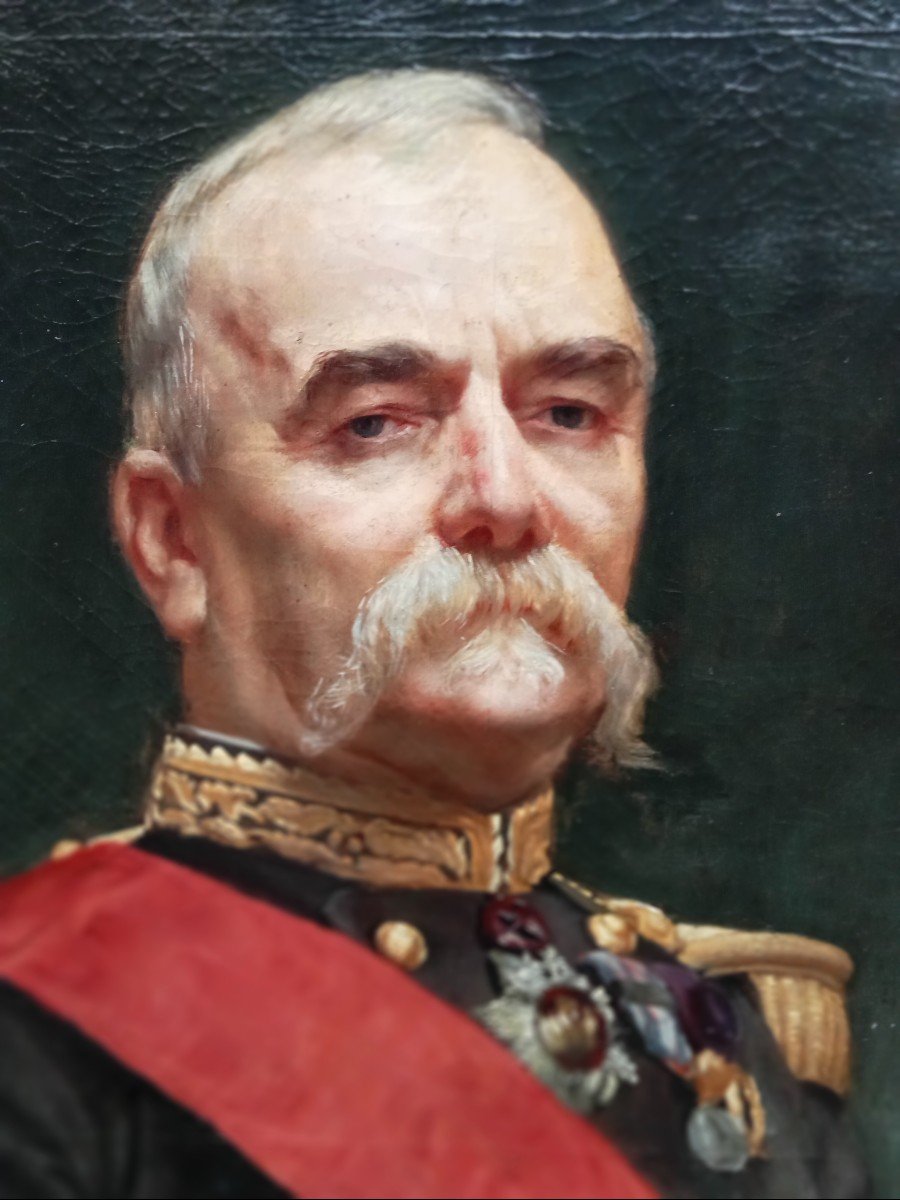 Portrait Of General Achille Thomassin In Uniform (1827-1919), Painting Signed Charpentier Bosio-photo-2