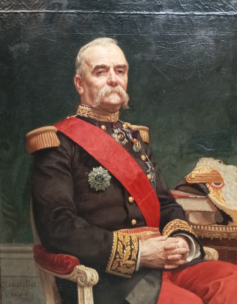 Portrait Of General Achille Thomassin In Uniform (1827-1919), Painting Signed Charpentier Bosio