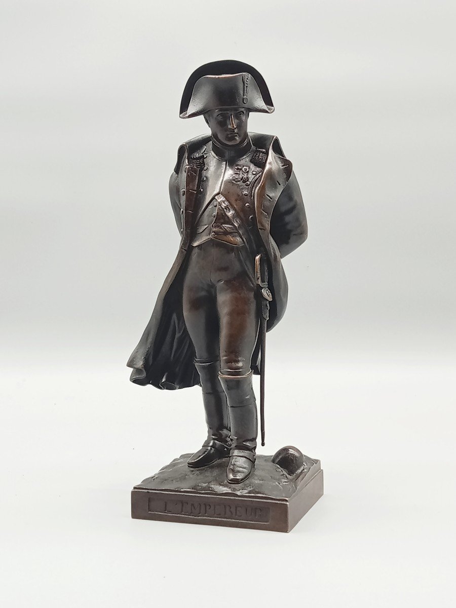 Emperor Napoleon 1st Bronze Statuette, Cast By Susse Frères, Medal Patina, Late 19th Century 