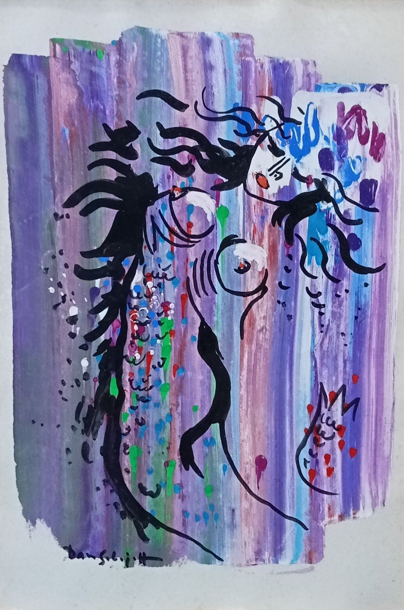 Femme Nue, Gouache Sur Papier Signée Dan Solojoff (1908-1994)-photo-2