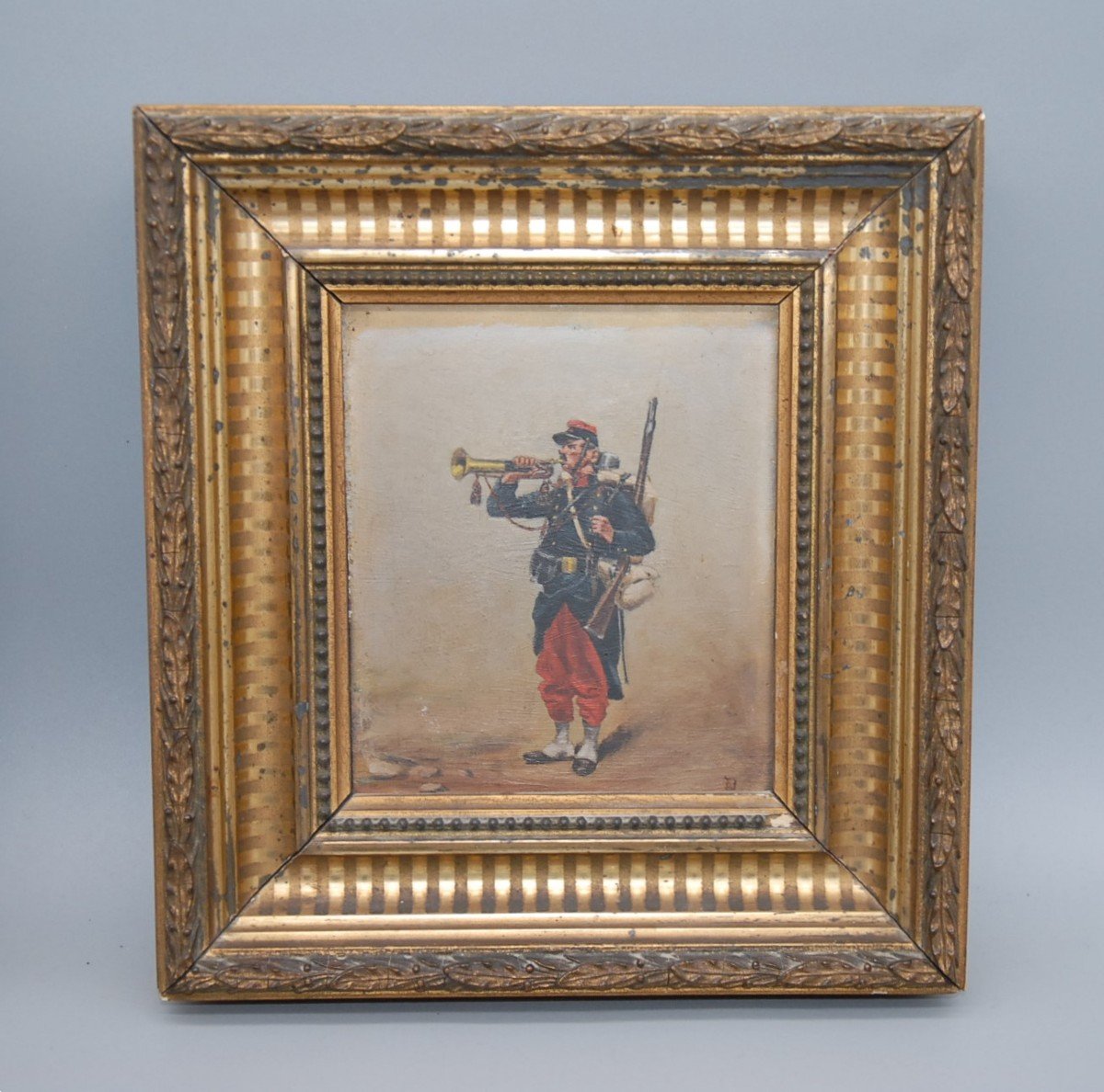 Paire De Tableaux, Huiles Sur Bois, Soldats Militaire Français, Infanterie, Guerre 1870-1871, -photo-2