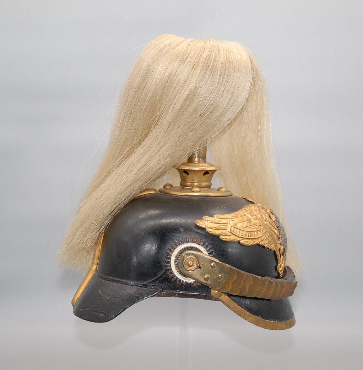 Casque à Pointe Troupe De La Garde Avec "haarbusch", Modèle 1895, Attribué Canonnier Wefers-photo-4