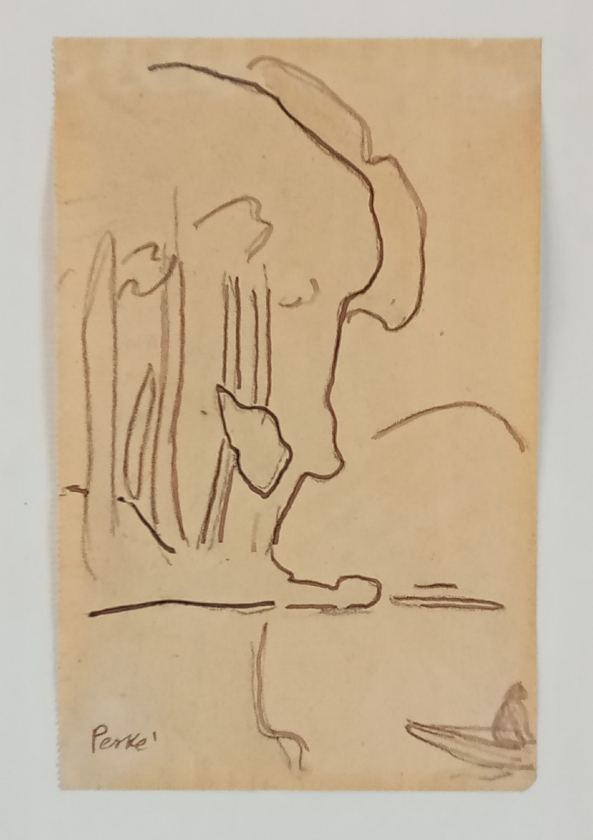 Drawing "boat Ride" Signed Jean Peské (1870-1949), 20th