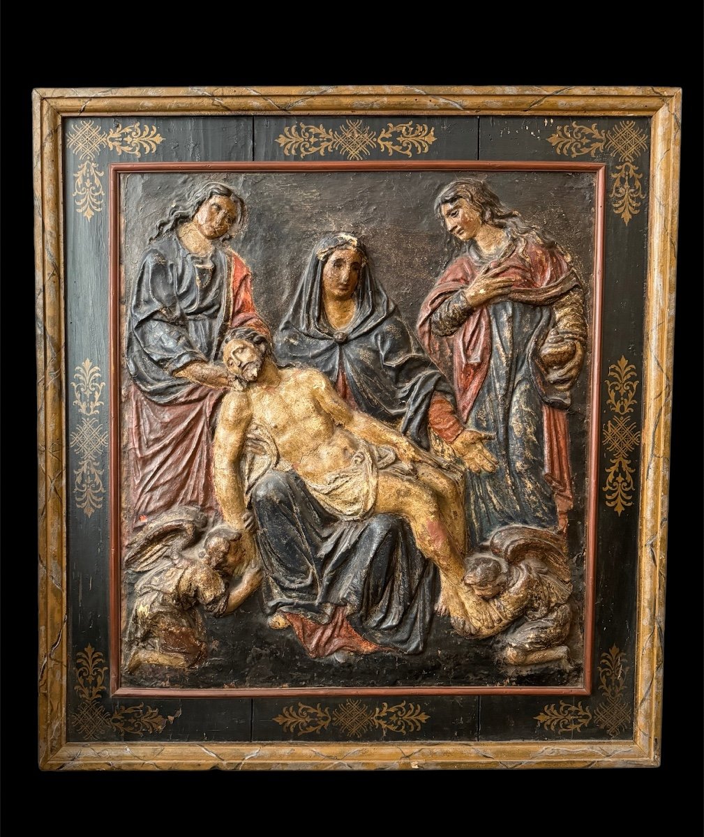 Poychrome Paper-mache Depicting The Deposition Of Christ