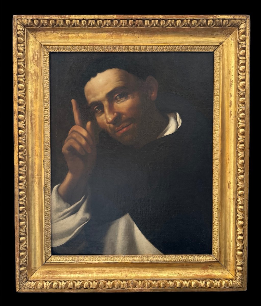 Peinture Représentant Saint Dominique De Guzmàn. XVIIle Siècle