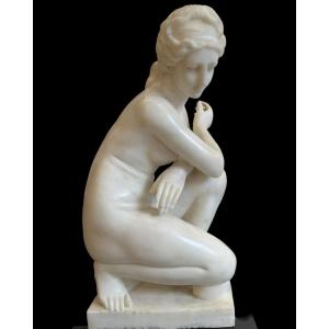 Sculpture Depicting A Crouching Venus. 20th Century