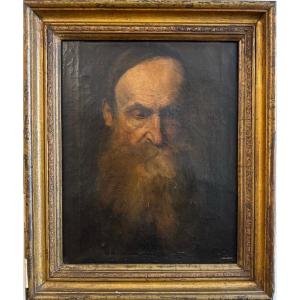  Painting Depicting A Portrait Of An Elderly Man. 19th Century