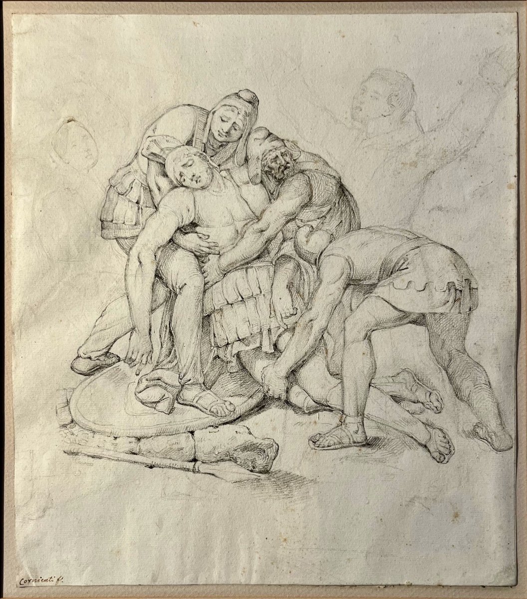 Cherubino Cornienti 1816-1860, The Body Of Patrocles Lifted By Menelaus And Mérion