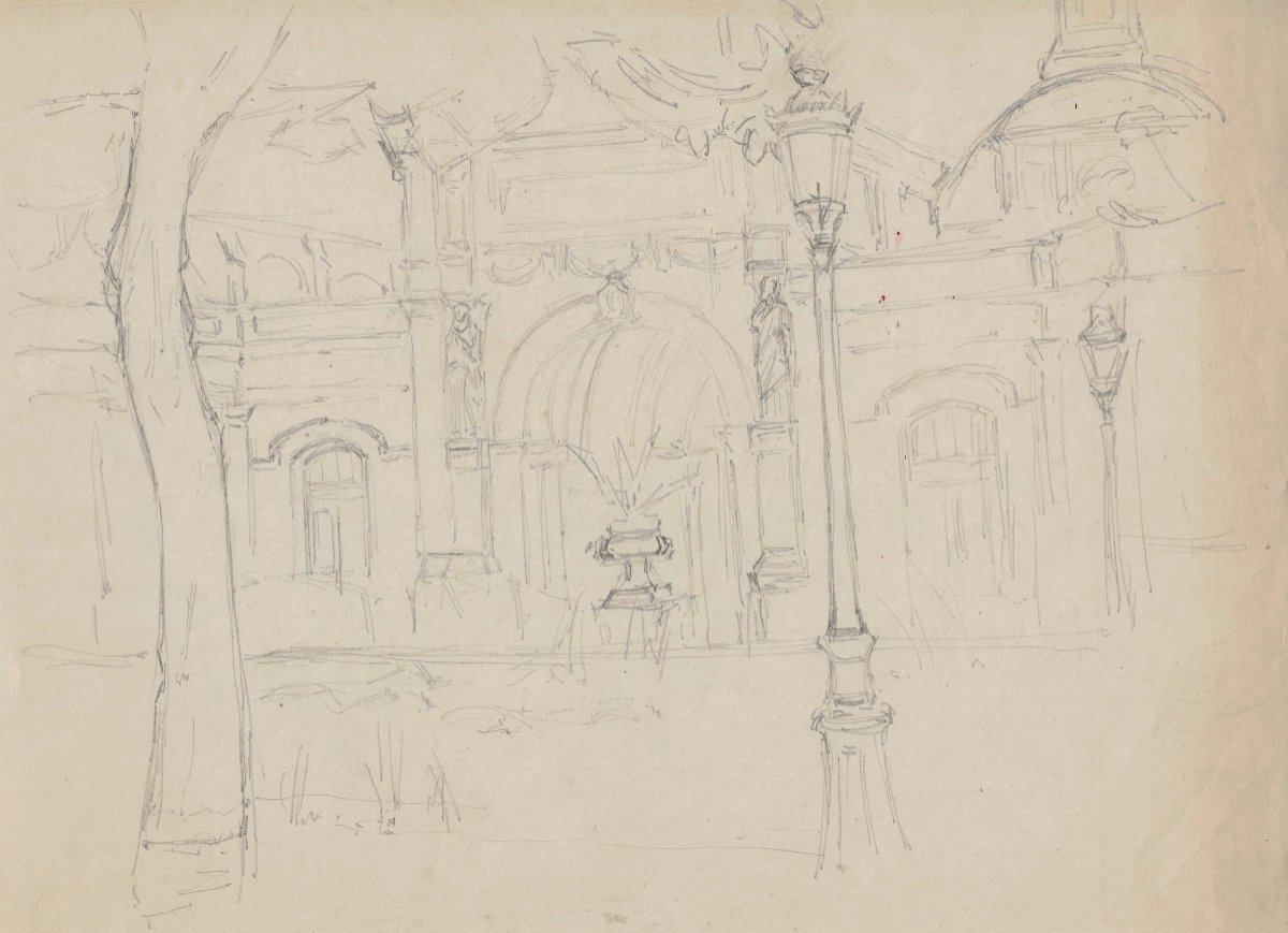 Louis Hayet 1864-1940 Study Of Parisian Square 