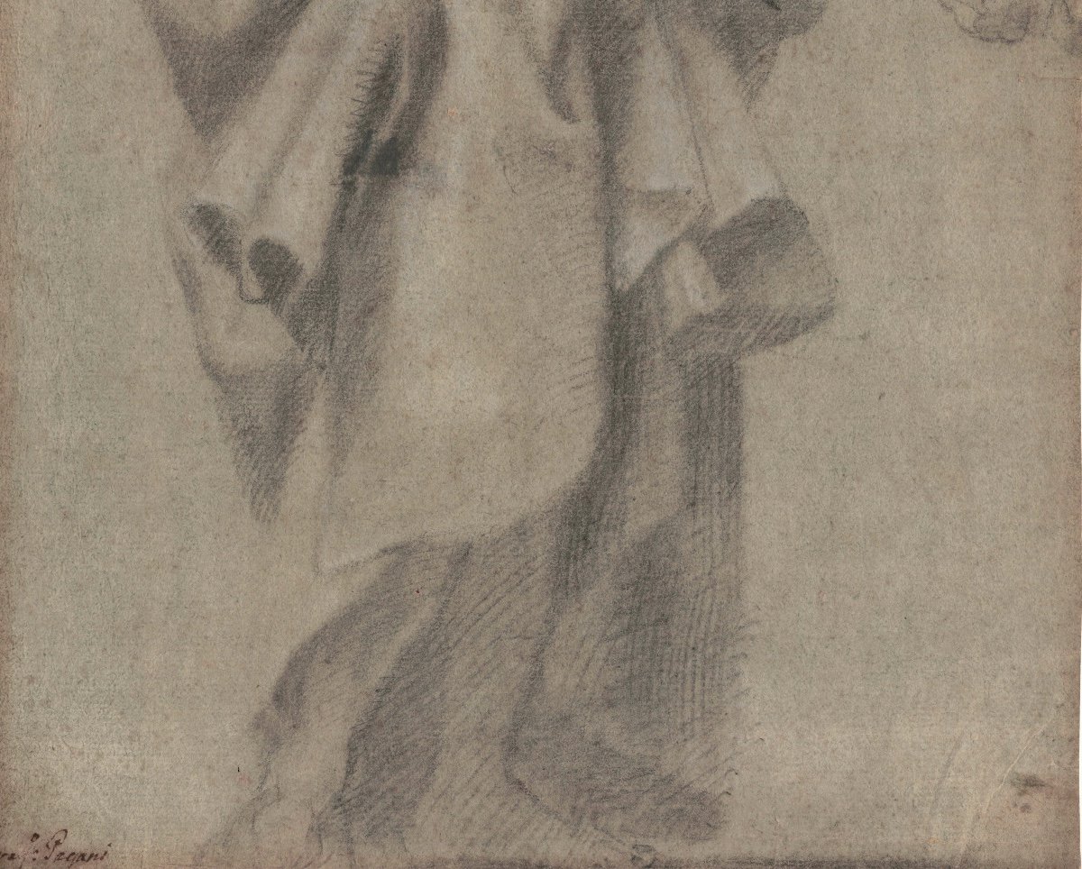 Orazio Fidani 1610-1656  (attributed To) Study Of A Man Draped In Profile -photo-4