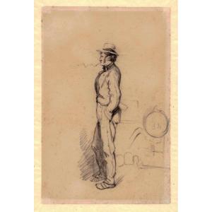 Nicolas Toussaint Charlet 1792-1845  Etude d'Homme à La Cigarette 