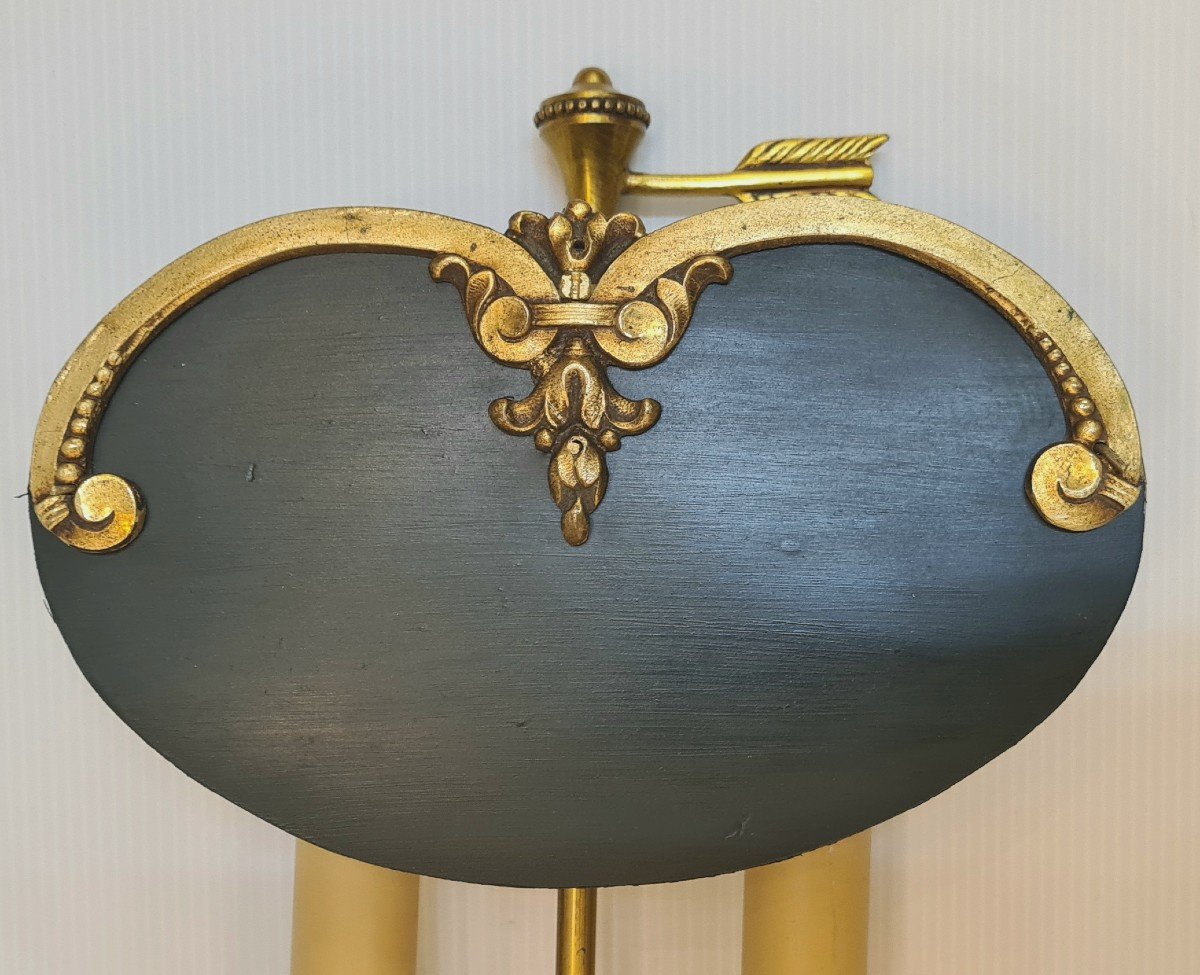 Hot Water Bottle Lamp With Golden Bronze Screen And Painted Tole Napoleon III Style -photo-6