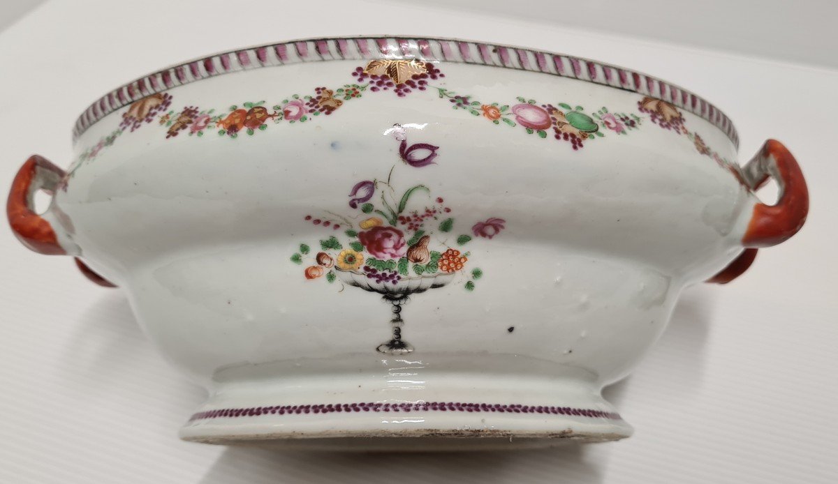 Terrine 18th Century Porcelain From The East India Company Louis XV Period-photo-2