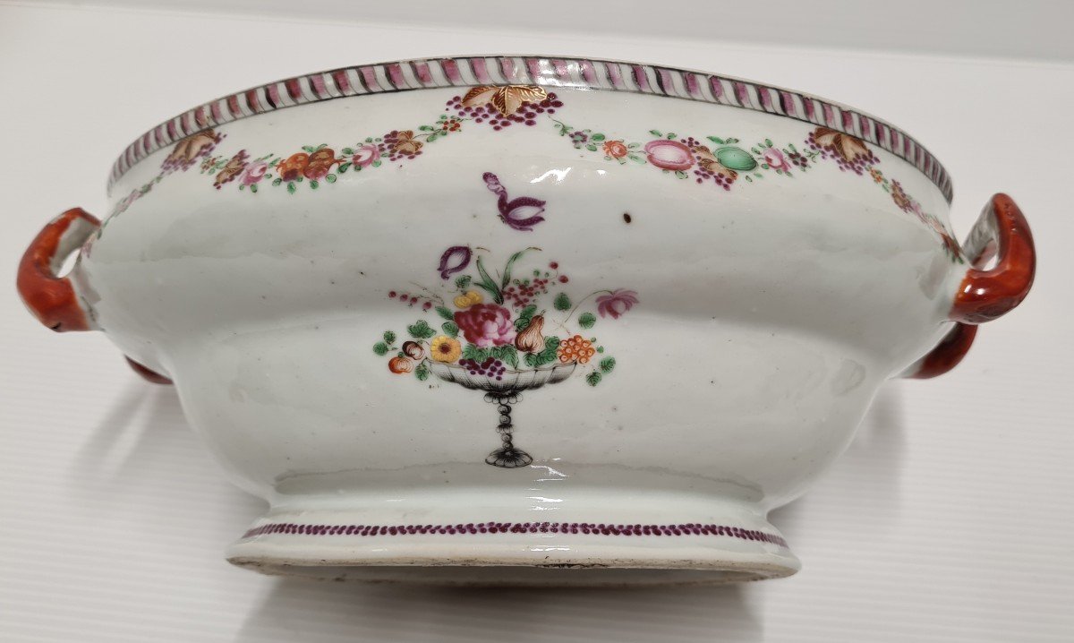 Terrine 18th Century Porcelain From The East India Company Louis XV Period-photo-3