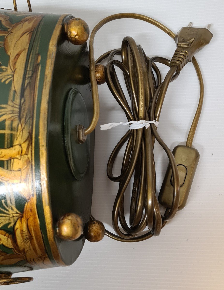 Lampe Bouillotte Aux Chinois En Tole Peinte Style Louis XV-photo-5