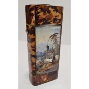 Smoking Case, Cigar, Cigarette Restoration Charles X Tabatiere 19th Century Fixed Under Glass