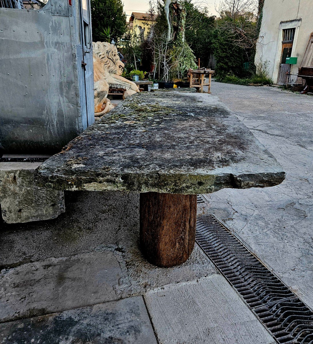 Wood & Slate Garden Table-photo-7