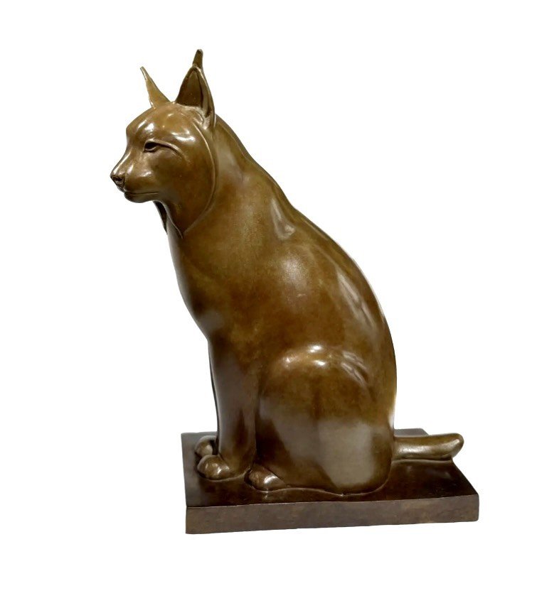 Bronze Original De Yvan Larsen  " Le Lynx "  Tirage Limité 12 Ex 