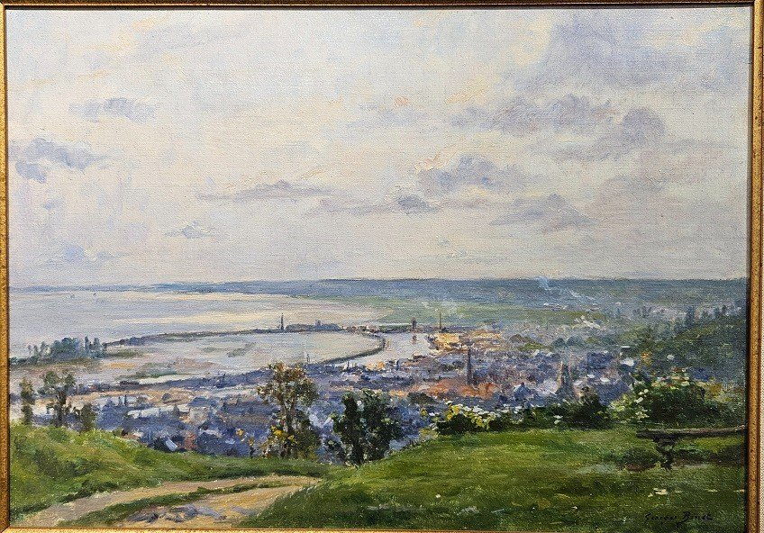 Georges Binet (1865-1949) View Of Honfleur In 1907 