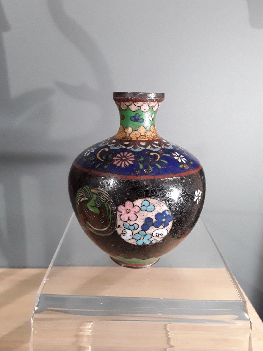 Small Bellied Cloisonne Vase Japan