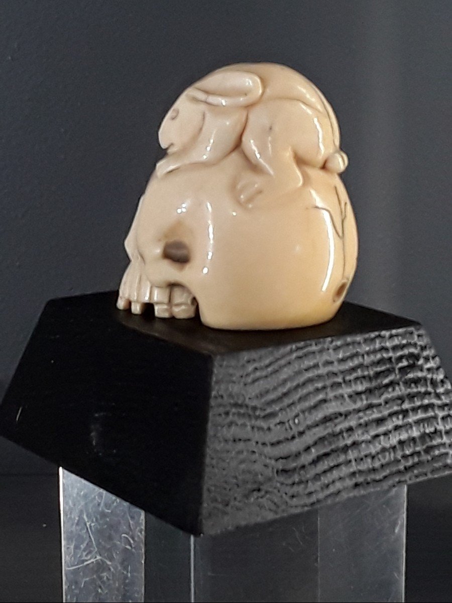 Joli Petit Netsuke Japon 19ème Siècle -photo-4