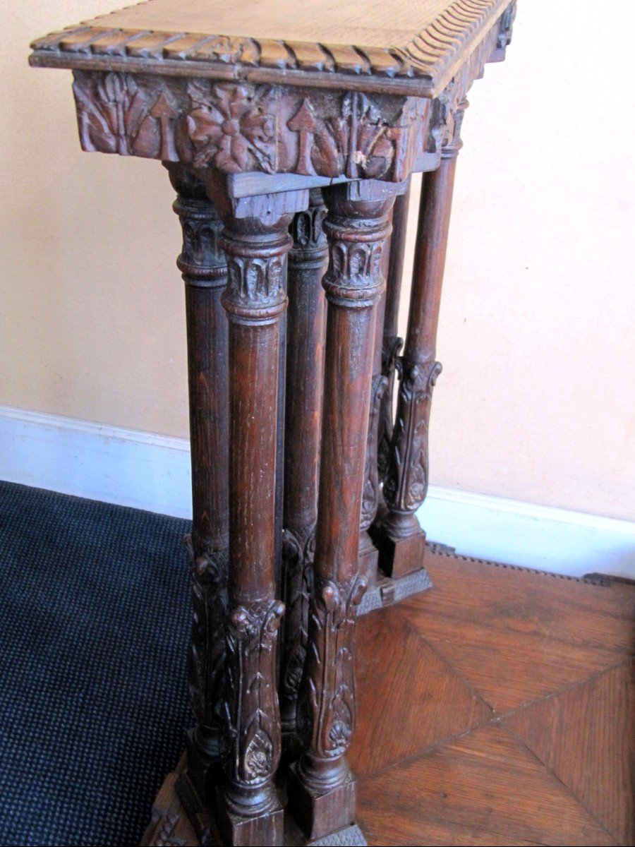 Renaissance Style Prie-dieu In Carved Oak, Napoleon III Period.-photo-1