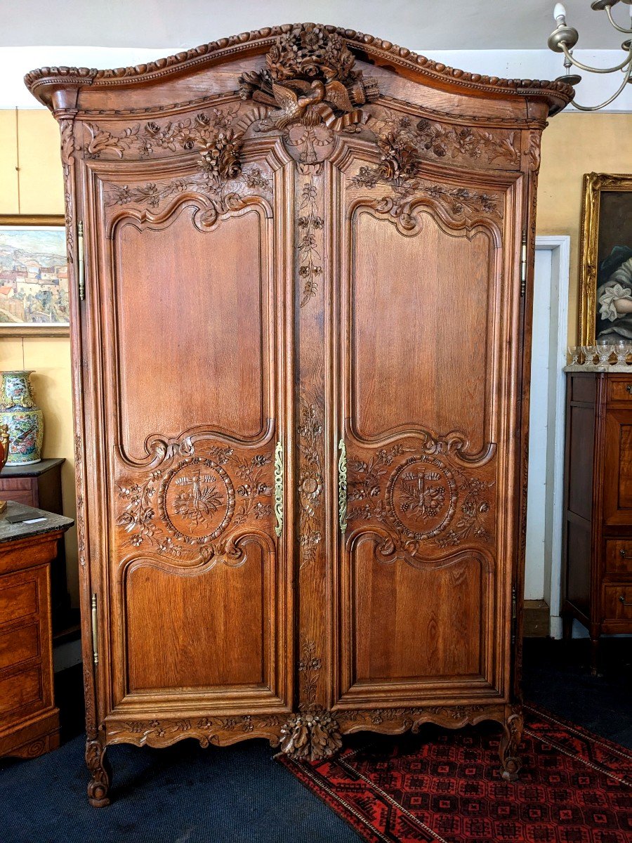 Norman Cabinet Called "wedding" From The Pays De Caux In Oak Late 18th Century.