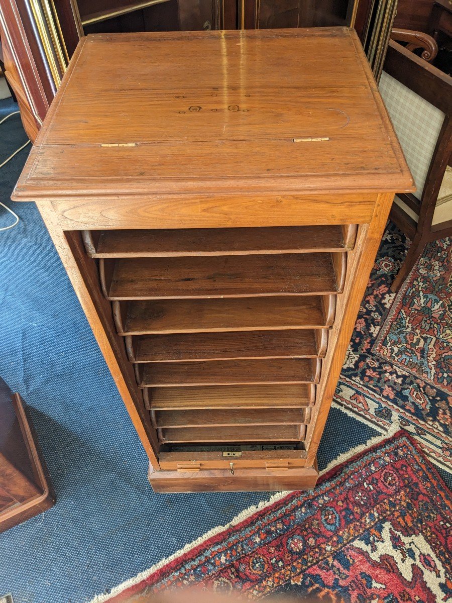 Curtain File Forming Natural Wood Lectern Early 20th Century.-photo-2