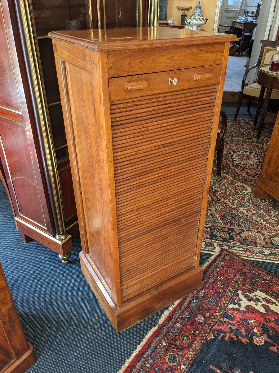 Curtain File Forming Natural Wood Lectern Early 20th Century.-photo-4