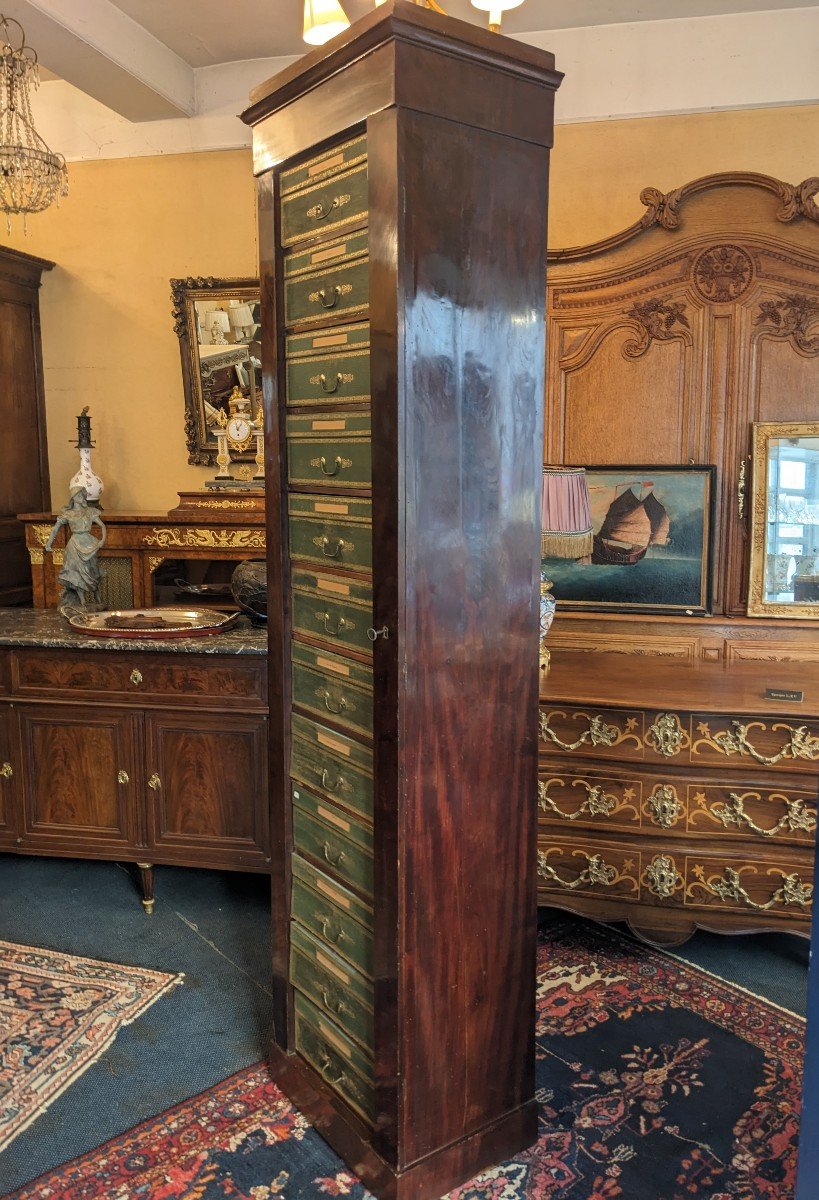 Empire Period Varnished Mahogany Cardboard Box.