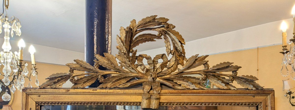 Louis XVI Style Gilded Wood Mirror From The 19th Century. 125 X 77 Cm.-photo-3