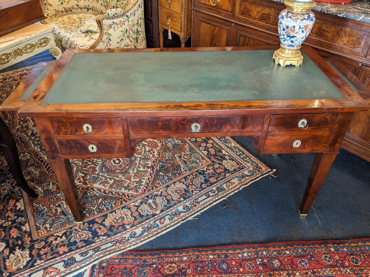 Directoire Period Bureau Plat In Mahogany Veneer.-photo-2